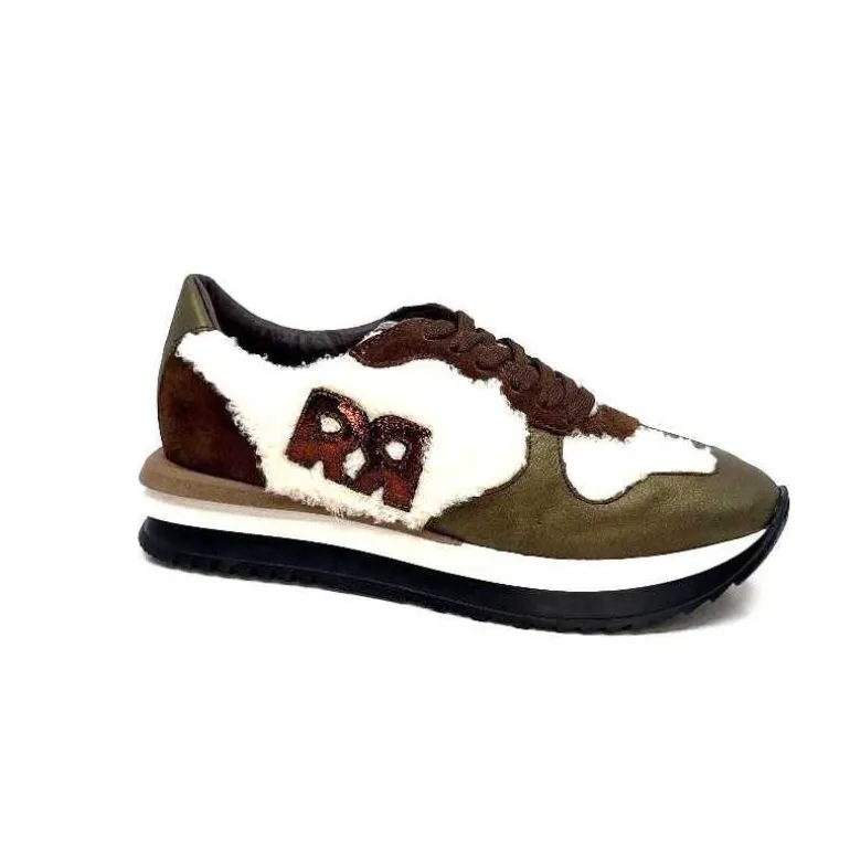 Requin Baskets Running Reqins Urielle Cuir Textile Ecru Marron Hot