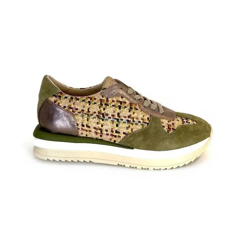 Requin Baskets Running Reqins Ursula Daim Raffia Multicolore Kaki Cheap