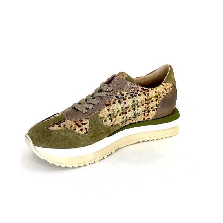 Requin Baskets Running Reqins Ursula Daim Raffia Multicolore Kaki Cheap