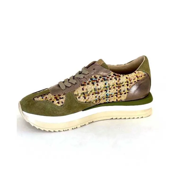 Requin Baskets Running Reqins Ursula Daim Raffia Multicolore Kaki Cheap
