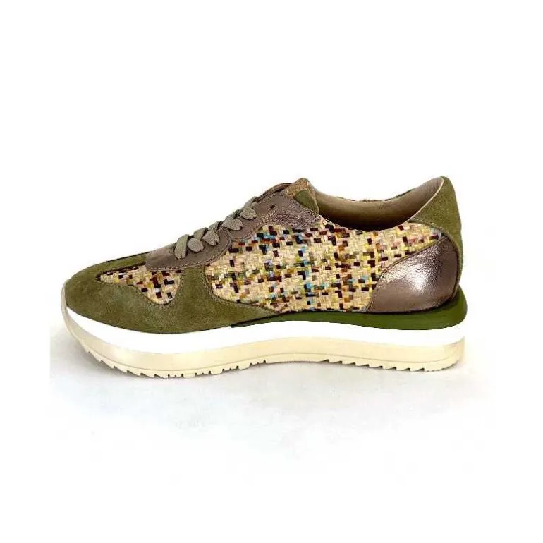 Requin Baskets Running Reqins Ursula Daim Raffia Multicolore Kaki Cheap