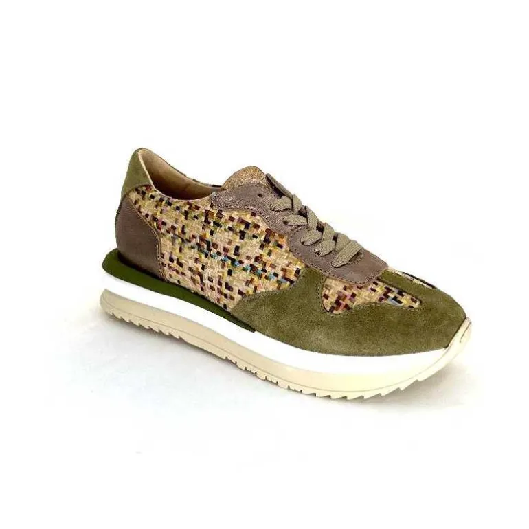 Requin Baskets Running Reqins Ursula Daim Raffia Multicolore Kaki Cheap