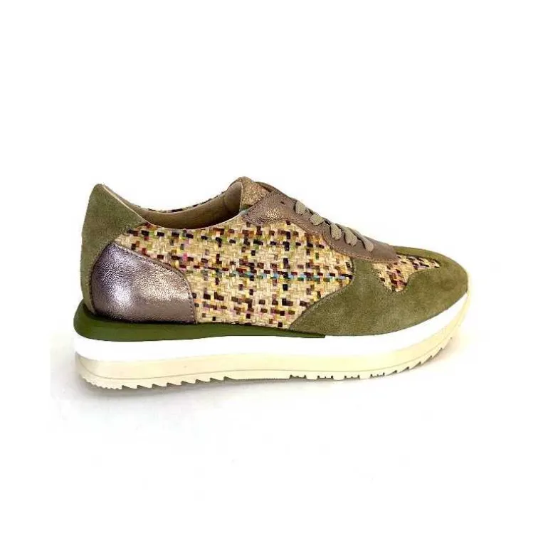 Requin Baskets Running Reqins Ursula Daim Raffia Multicolore Kaki Cheap