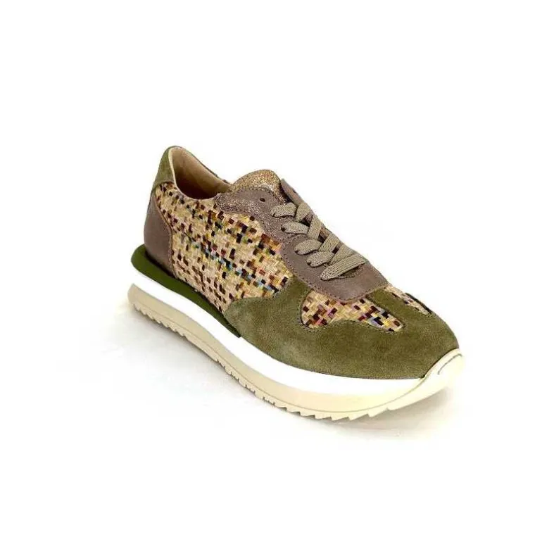 Requin Baskets Running Reqins Ursula Daim Raffia Multicolore Kaki Cheap