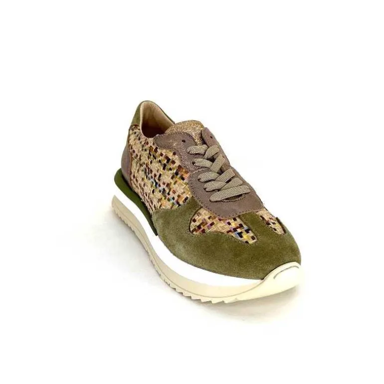 Requin Baskets Running Reqins Ursula Daim Raffia Multicolore Kaki Cheap