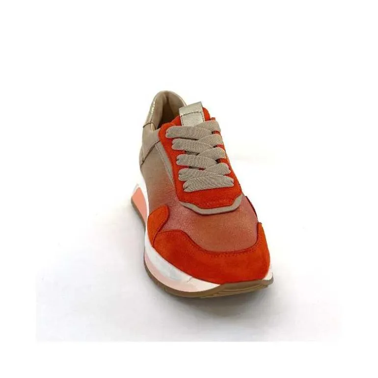 Softwaves Baskets Running 89401011 Cuir Daim Beige Orange Sale