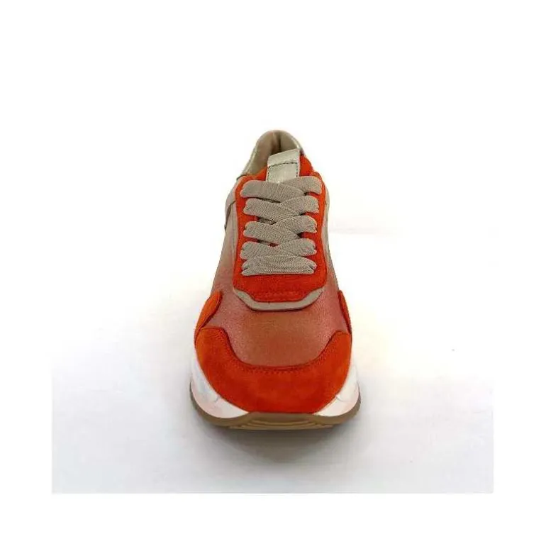 Softwaves Baskets Running 89401011 Cuir Daim Beige Orange Sale