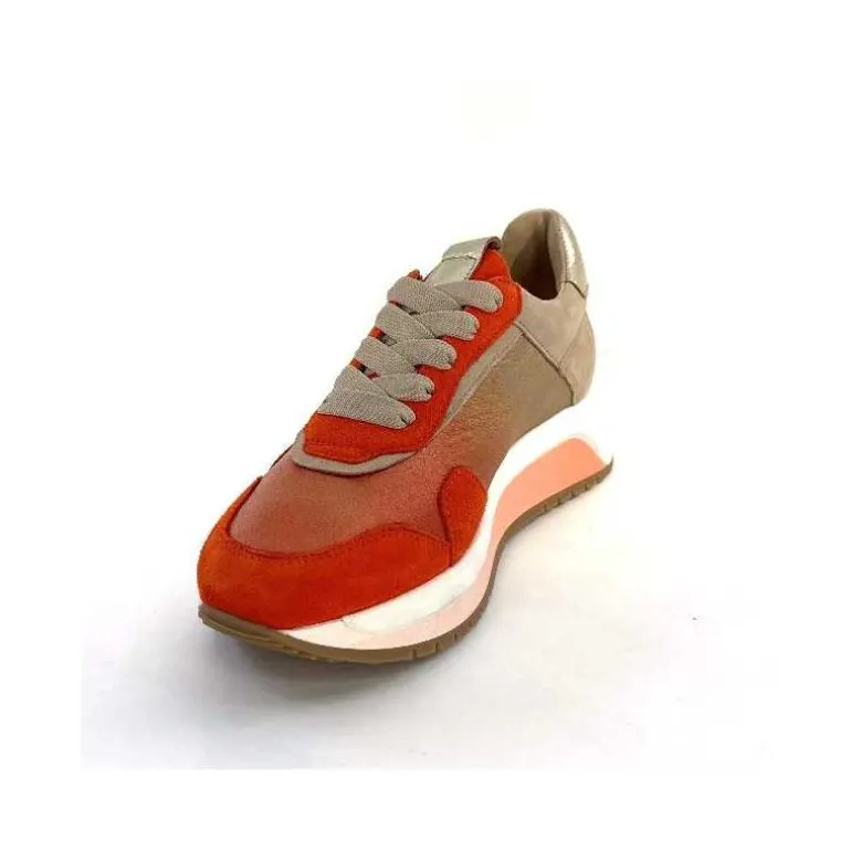 Softwaves Baskets Running 89401011 Cuir Daim Beige Orange Sale