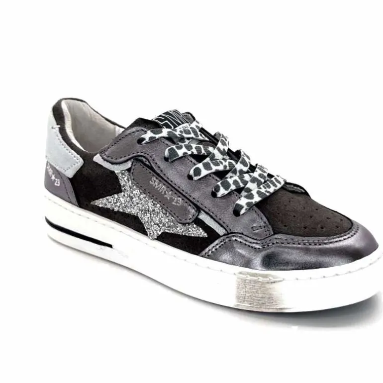 Semerdjian Baskets SMR23 Ales A625 Cuir Métallique Gris Daim Gris GrisMétal Store