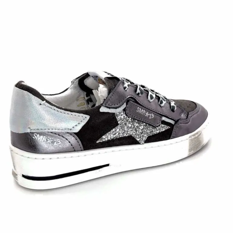 Semerdjian Baskets SMR23 Ales A625 Cuir Métallique Gris Daim Gris GrisMétal Store