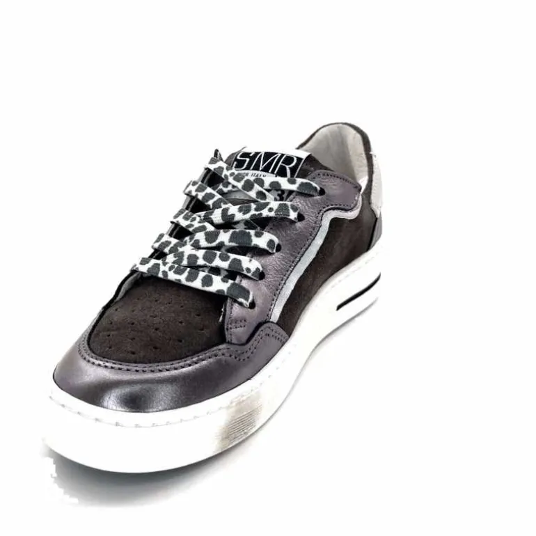 Semerdjian Baskets SMR23 Ales A625 Cuir Métallique Gris Daim Gris GrisMétal Store