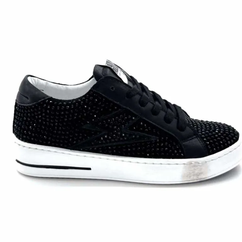 Semerdjian Baskets SMR23 Maya A412 Daim &amp; Strass Noir New