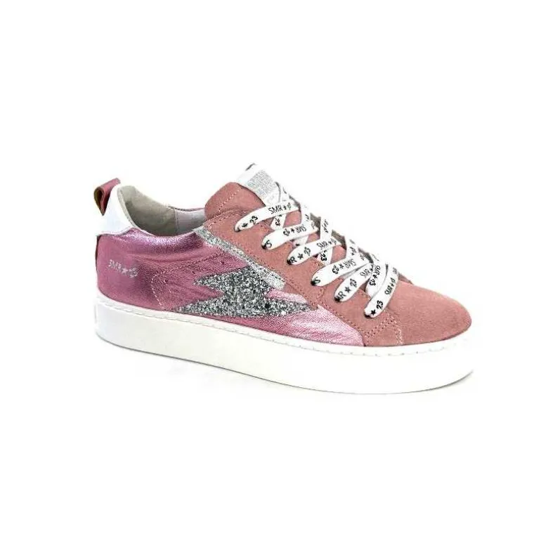 Semerdjian Baskets SMR Viken 11710 Cuir Métallique Daim Rose Sale