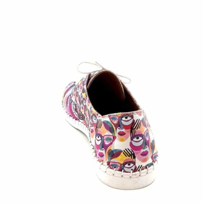 428-ivoire Baskets Souples Ivoire P420 Cuir Imprimé Multicolore Cheap