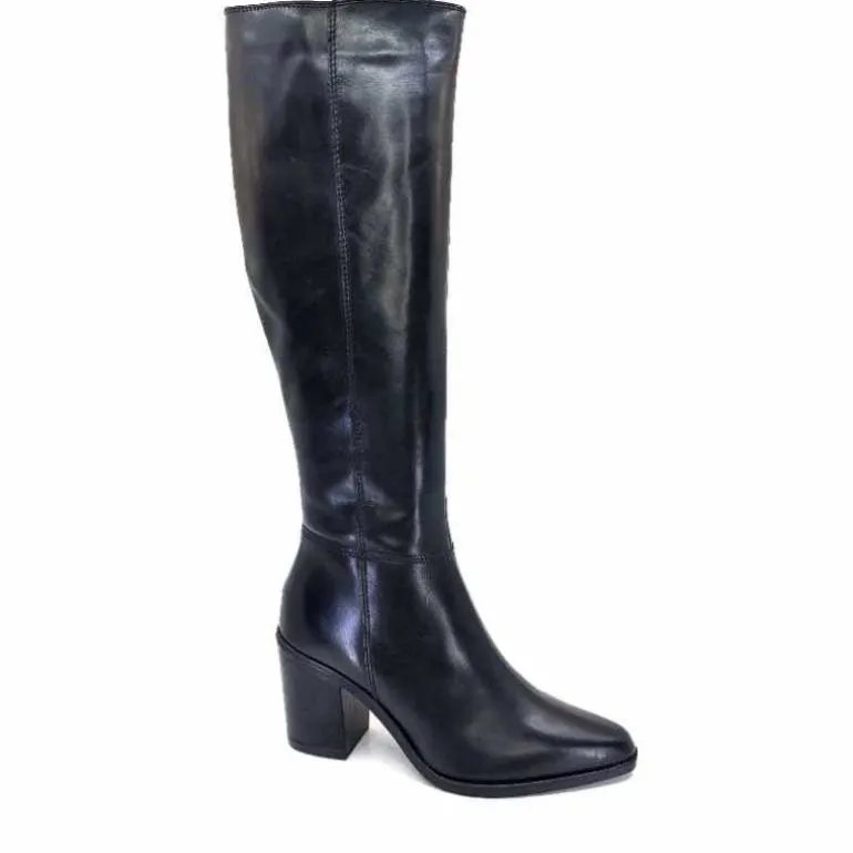 Ivoire0104a Bottes à Talons Ivoire 46360 Cuir Noir Best