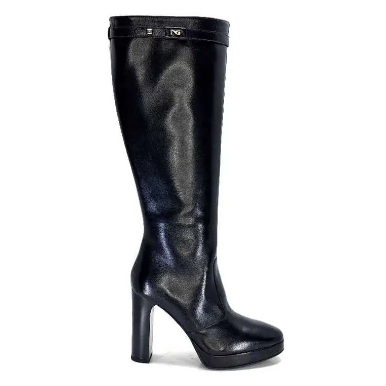 Nero Giardini Bottes à Talons 1308723 De 100 Cuir Noir Fashion