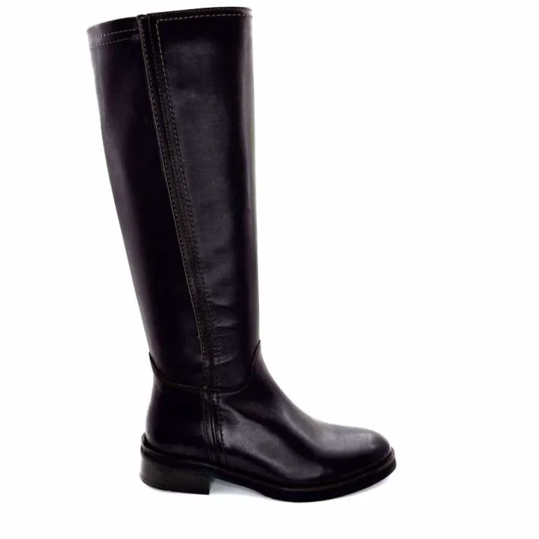 marcha / m.moustafa Bottes Cavalières Ivoire E216 2947 Cuir Foncé Marron Cheap