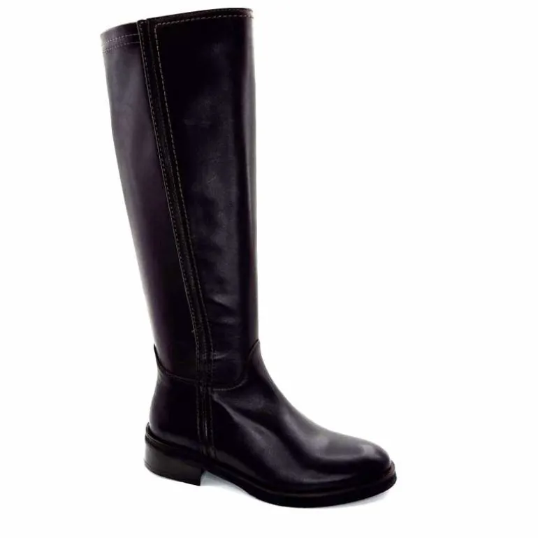 marcha / m.moustafa Bottes Cavalières Ivoire E216 2947 Cuir Foncé Marron Cheap