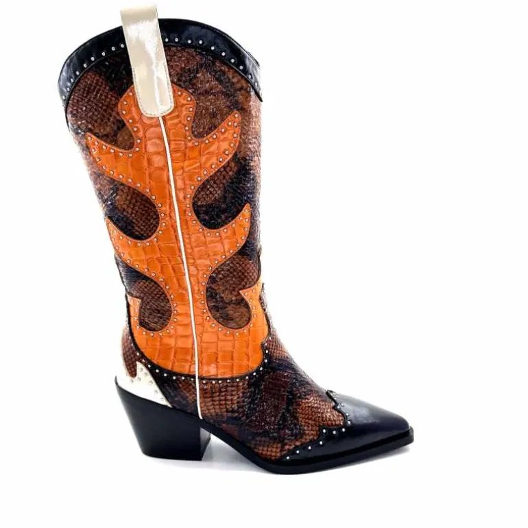 noa harmon Bottes Santiags 9773 Cuir Rossario Marron Clearance