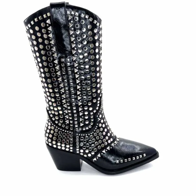 noa harmon Bottes Santiags 8882-06 à Clous Noir Cheap