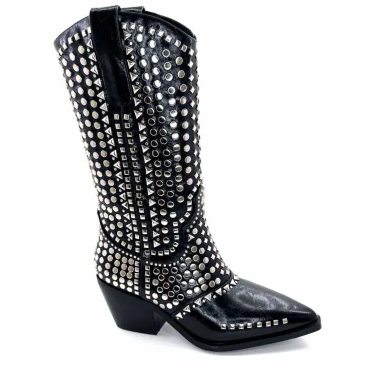 noa harmon Bottes Santiags 8882-06 à Clous Noir Cheap