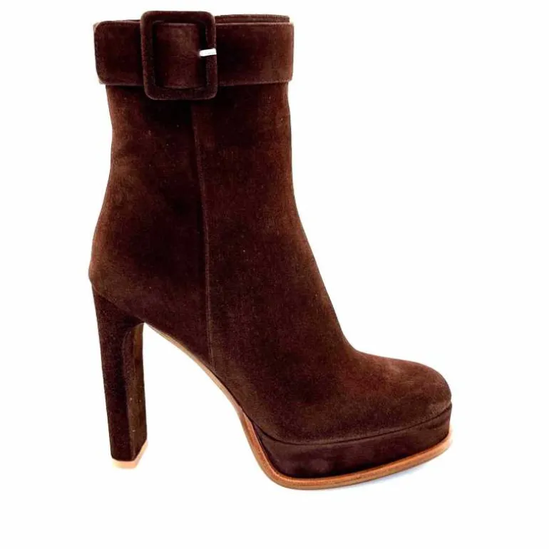 chantal Bottines à Talon 2475 Daim Chocolat Marron Cheap
