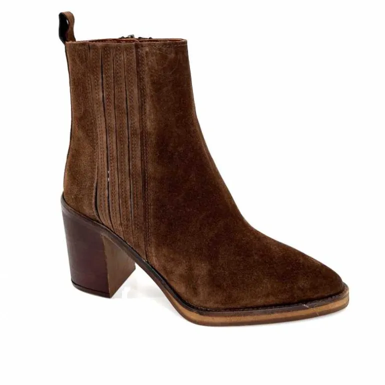Alpe Bottines à Talons 5220 Daim Marron Shop