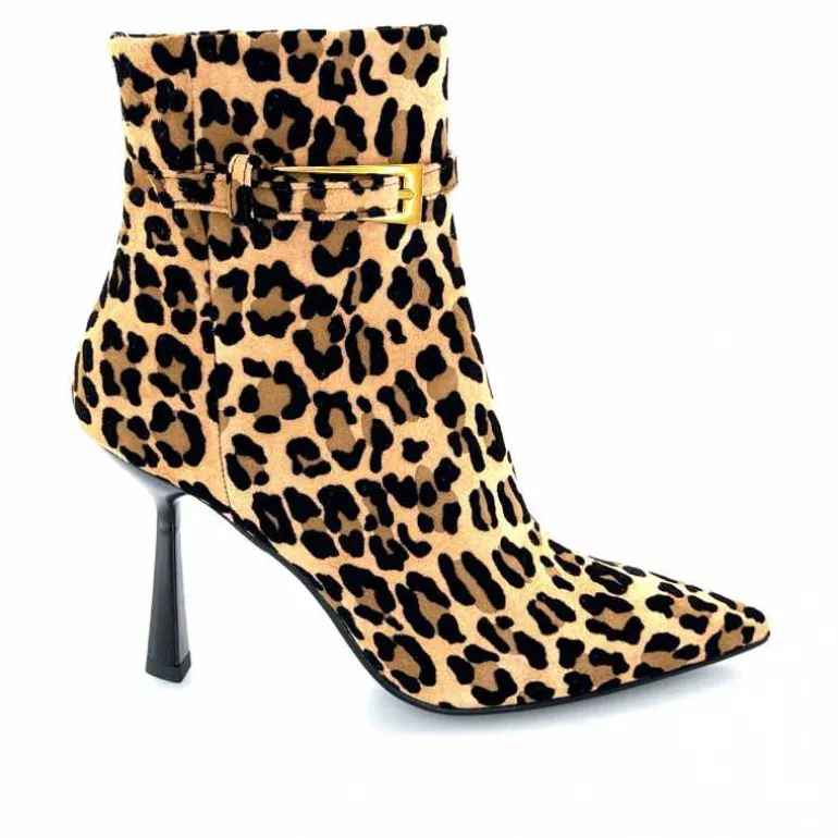 chantal Bottines à talons 2365 Daim Maculato Léo Camel New