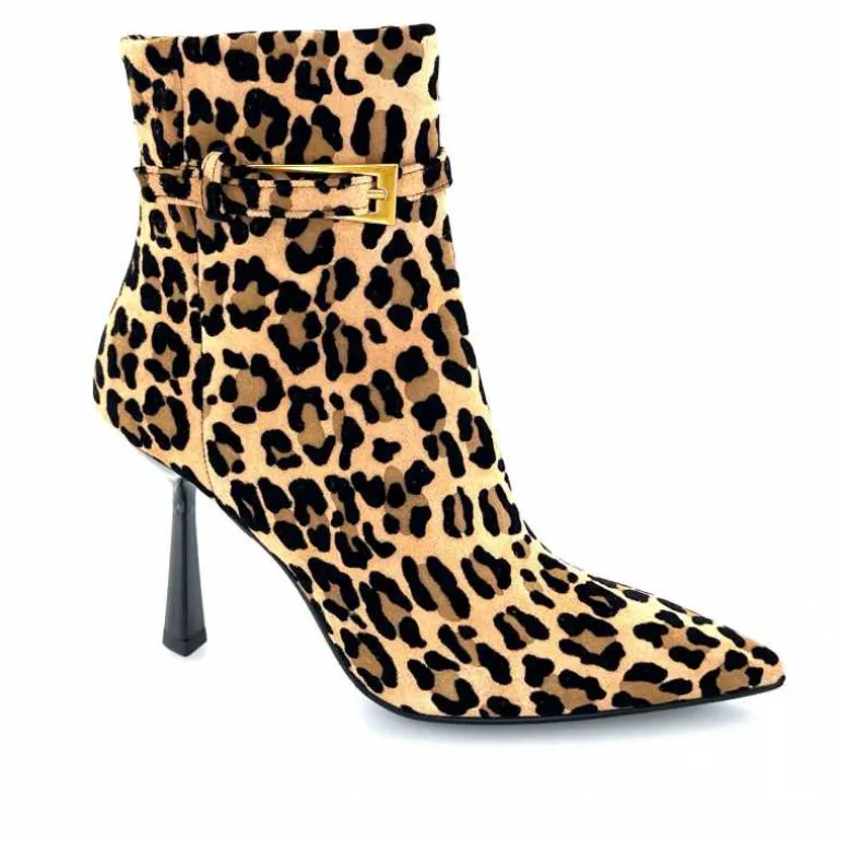 chantal Bottines à talons 2365 Daim Maculato Léo Camel New
