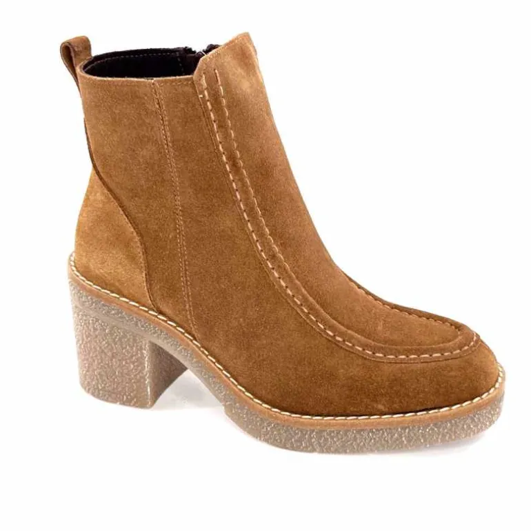 355-ivoire Bottines à Talons Ivoire 1030 Daim Marron Store