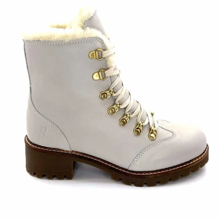 gemilli sarl - hooper Bottines Fourées Hooper Shoes Albe Cuir Panna Crème Cheap