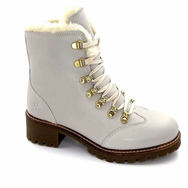 gemilli sarl - hooper Bottines Fourées Hooper Shoes Albe Cuir Panna Crème Cheap