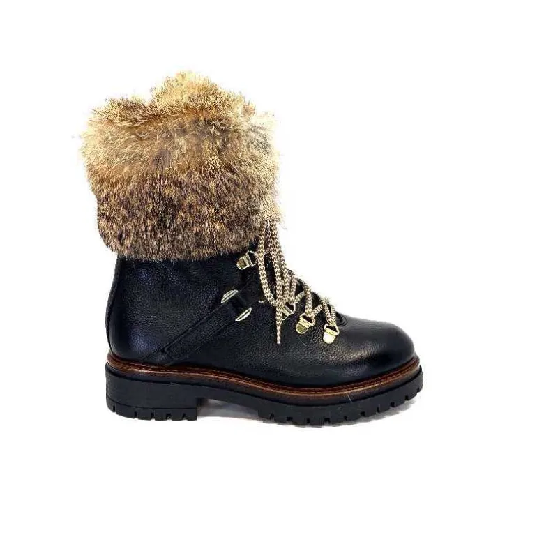Elena Bottines Fourrées 37091 Cortina Cuir Noir Sale