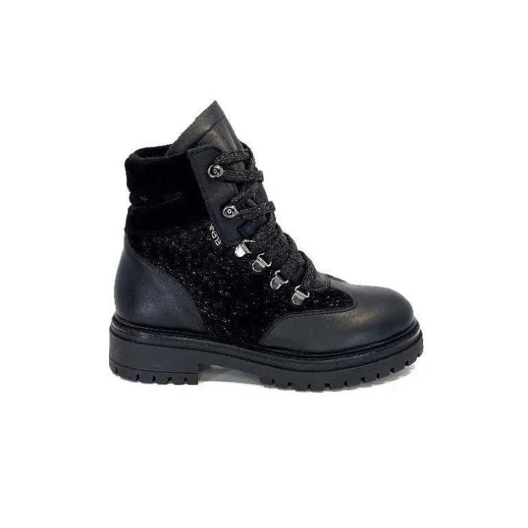 Elena Bottines Fourrées 37044 Cuir Noir Discount