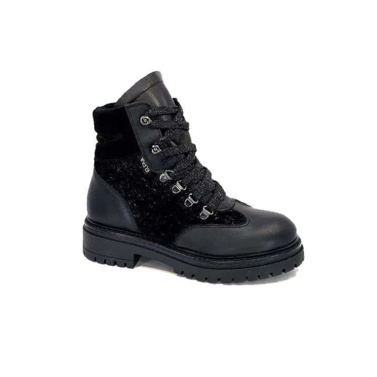 Elena Bottines Fourrées 37044 Cuir Noir Discount
