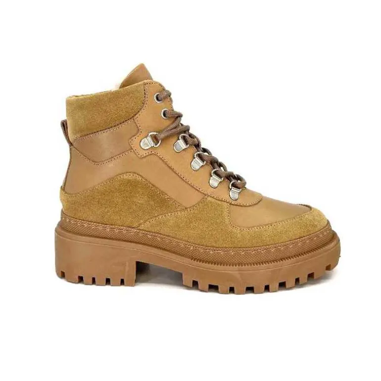 Ivoire0209b Bottines Fourrées Ivoire 12301 Cuir Daim Taupe Sale