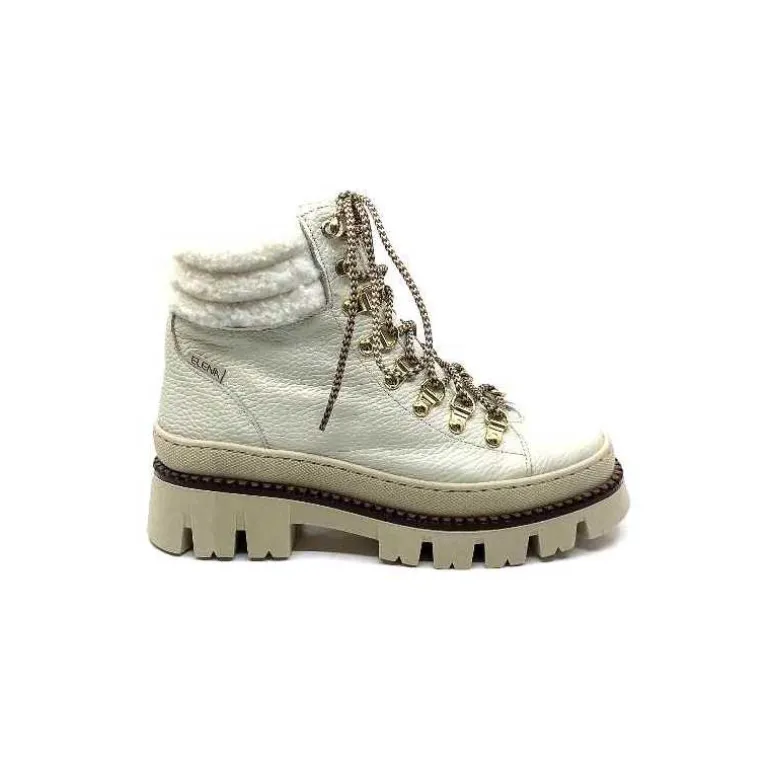 Elena Bottines Fourrées Mouton 42953 Cuir Crème Blanc Best Sale
