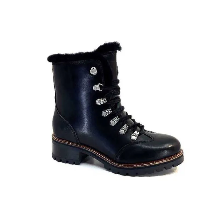 gemilli sarl - hooper Bottines Fourrées Mouton Hooper Shoes Albe Cuir Noir Cheap