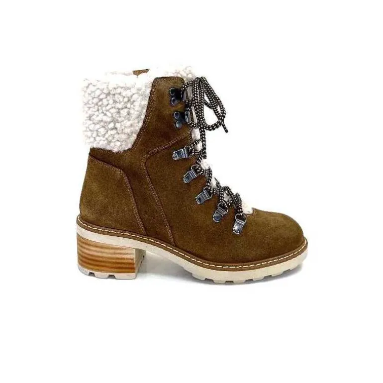 Ivoire-354 Bottines Fourrées Mouton Ivoire 109371 Daim Camel Best Sale