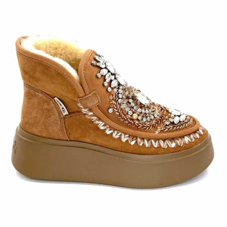 nanku srls Bottines Fourrées Nan-Ku Dfh - 08 Daim Camel Marron Fashion