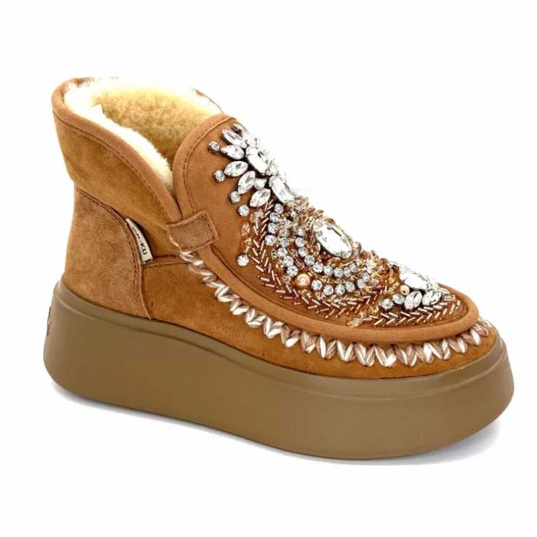 nanku srls Bottines Fourrées Nan-Ku Dfh - 08 Daim Camel Marron Fashion
