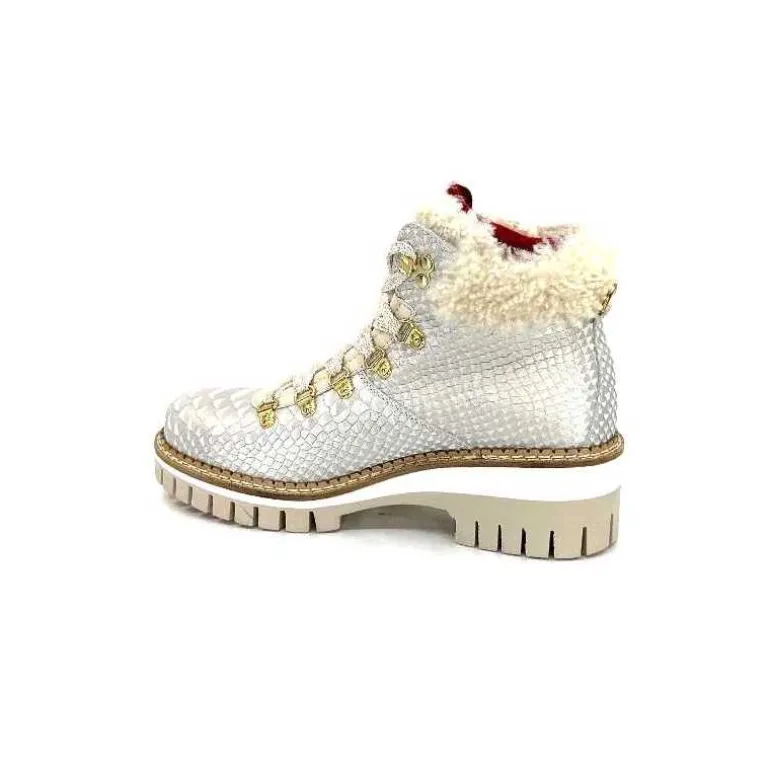 new italia Bottines Fourrées 2415464 Cuir Perla &amp; Doré Blanc Online