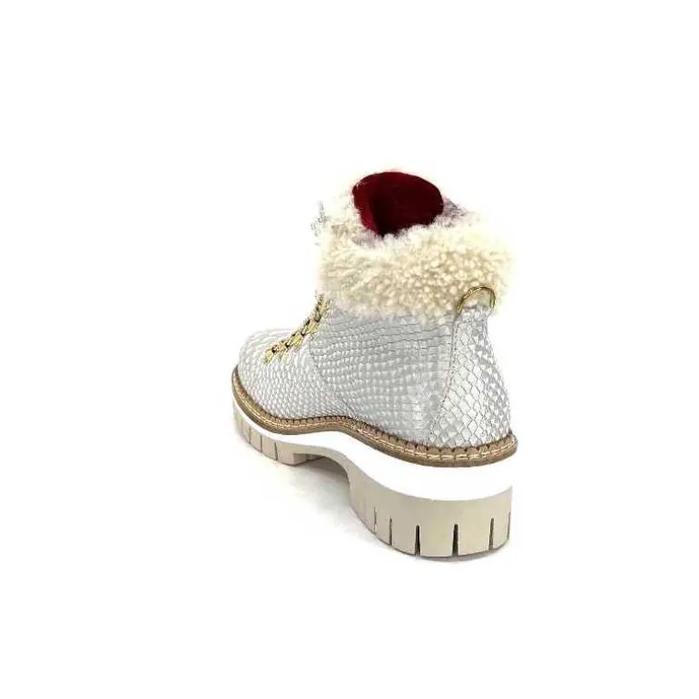 new italia Bottines Fourrées 2415464 Cuir Perla &amp; Doré Blanc Online