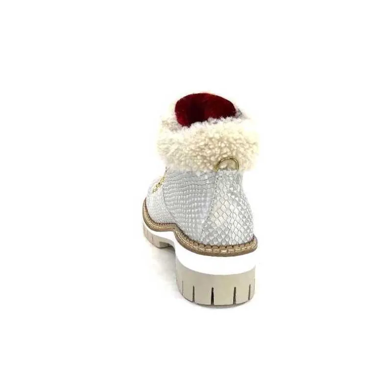 new italia Bottines Fourrées 2415464 Cuir Perla &amp; Doré Blanc Online