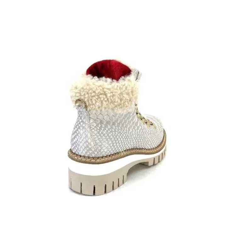 new italia Bottines Fourrées 2415464 Cuir Perla &amp; Doré Blanc Online