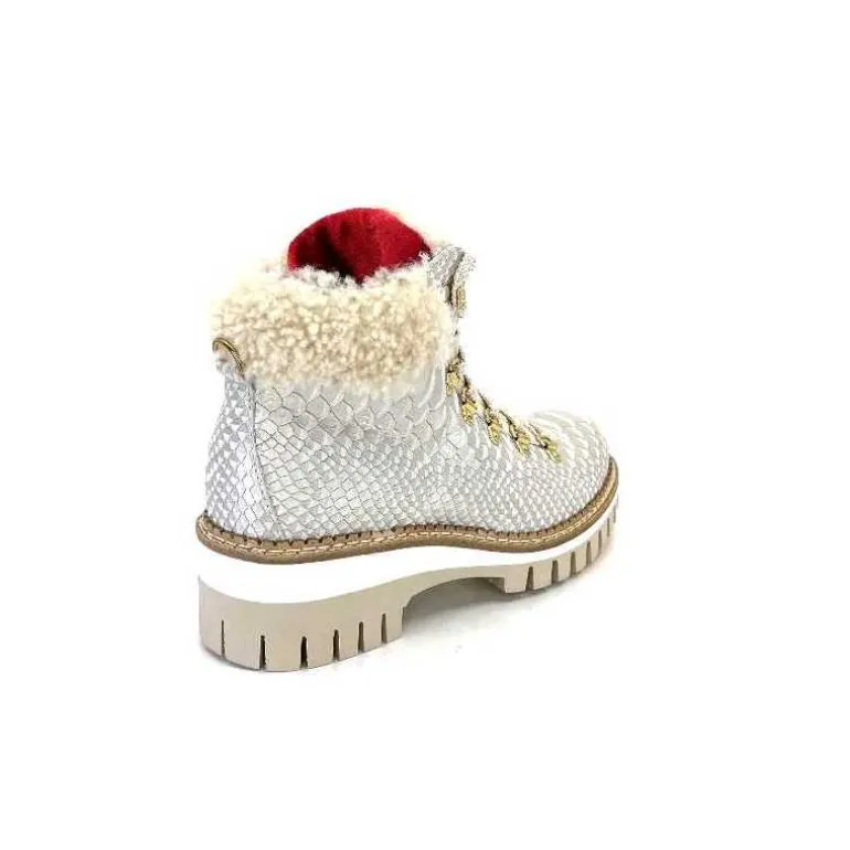 new italia Bottines Fourrées 2415464 Cuir Perla &amp; Doré Blanc Online