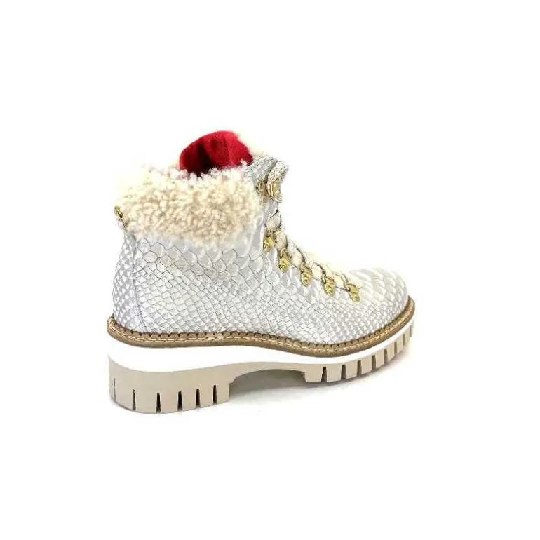 new italia Bottines Fourrées 2415464 Cuir Perla &amp; Doré Blanc Online