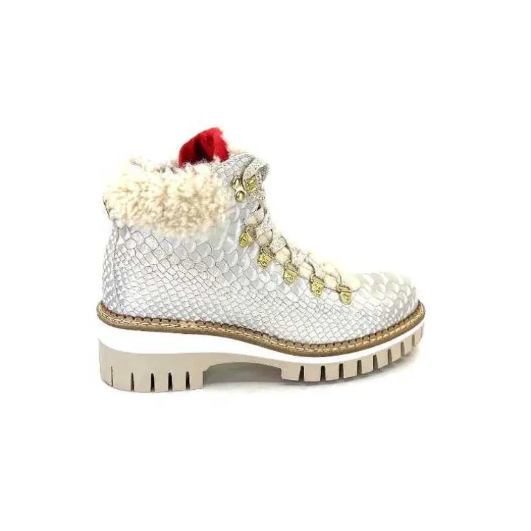 new italia Bottines Fourrées 2415464 Cuir Perla &amp; Doré Blanc Online