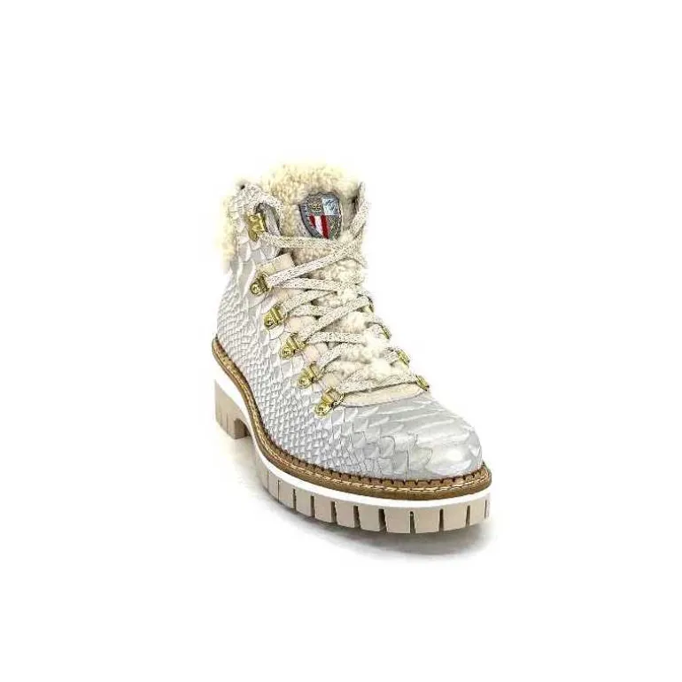 new italia Bottines Fourrées 2415464 Cuir Perla &amp; Doré Blanc Online