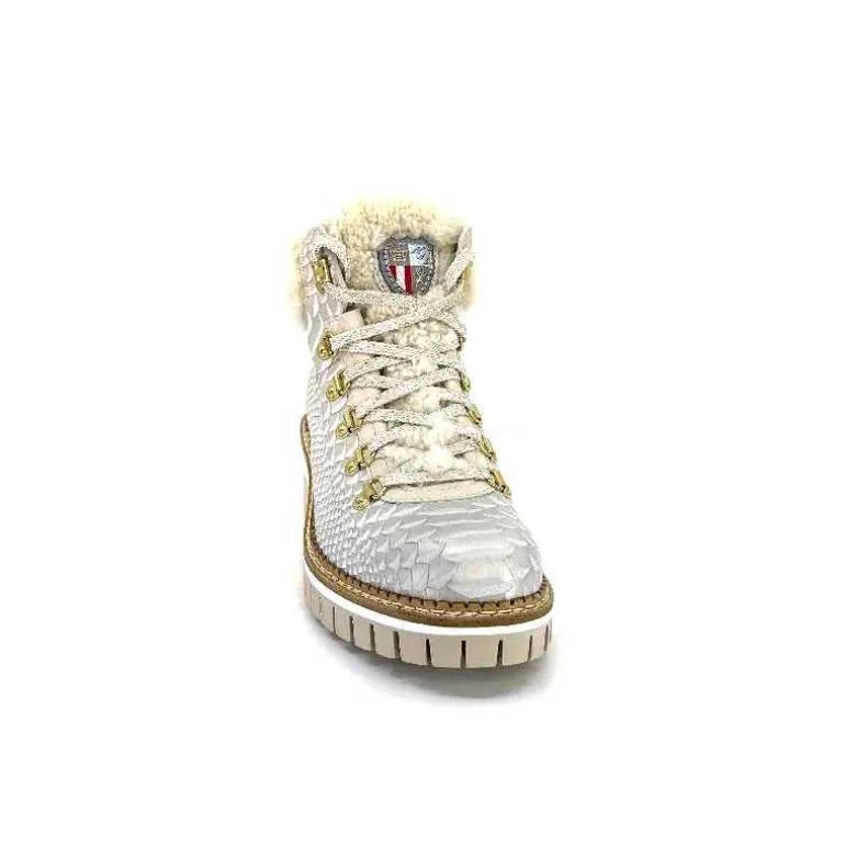 new italia Bottines Fourrées 2415464 Cuir Perla &amp; Doré Blanc Online